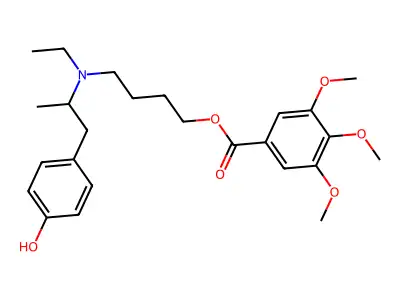 Phenol, 4-(2-(N-ethyl-N-(4-(3,4,5-trimethoxybenzoyloxy)butyl)amino)propyl)- structure