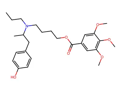 Phenol, 4-(2-methyl-2-(N-propyl-N-(4-(3,4,5-trimethoxybenzoyloxy)butyl)amino)ethyl)- structure