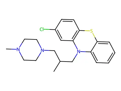 Phenothiazine, 2-chloro-10-(2-methyl-3-(4-methyl-1-piperazinyl)propyl)- structure