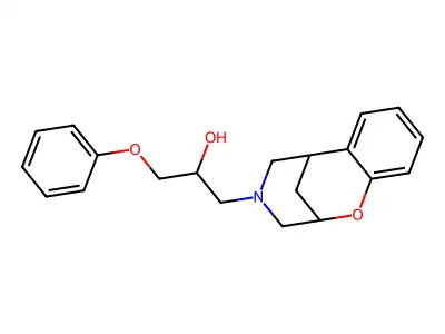 1-Phenoxy-3-(2,3,5,6-tetrahydro-4H-2,6-methano-1,4-benzoxazocin-4-yl)propan-2-ol structure