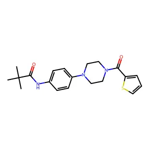 2,2-dimethyl-N-[4-[4-(thiophene-2-carbonyl)piperazin-1-yl]phenyl]propanamide structure