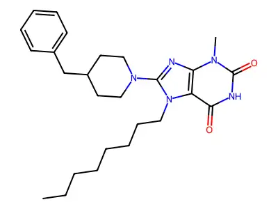 8-(4-Benzylpiperidin-1-yl)-3-methyl-7-octylpurine-2,6-dione structure