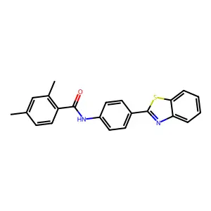 N-[4-(1,3-benzothiazol-2-yl)phenyl]-2,4-dimethylbenzamide structure