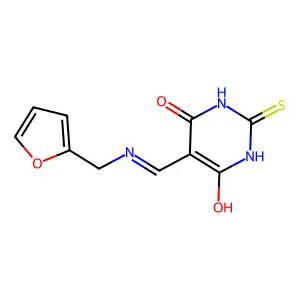 5-{[(furan-2-ylmethyl)amino]methylidene}-2-thioxodihydropyrimidine-4,6(1H,5H)-dione structure