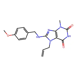 8-[(4-Methoxyphenyl)methylamino]-3-methyl-7-prop-2-enylpurine-2,6-dione structure