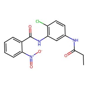 N-[2-chloro-5-(propanoylamino)phenyl]-2-nitrobenzamide structure