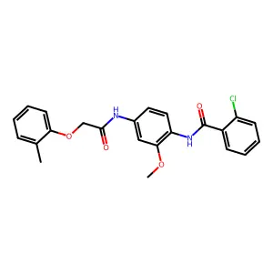 2-chloro-N-[2-methoxy-4-[[2-(2-methylphenoxy)acetyl]amino]phenyl]benzamide structure