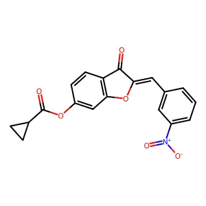 (Z)-2-(3-nitrobenzylidene)-3-oxo-2,3-dihydrobenzofuran-6-yl cyclopropanecarboxylate structure