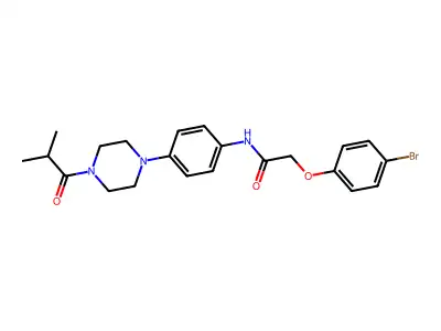 2-(4-bromophenoxy)-N-[4-[4-(2-methylpropanoyl)piperazin-1-yl]phenyl]acetamide structure