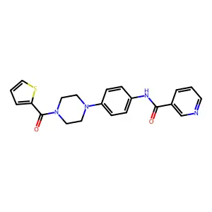 N-{4-[4-(2-thienylcarbonyl)-1-piperazinyl]phenyl}nicotinamide structure