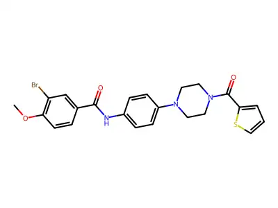 3-bromo-4-methoxy-N-[4-[4-(thiophene-2-carbonyl)piperazin-1-yl]phenyl]benzamide structure