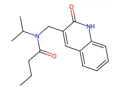 N-[(2-oxo-1H-quinolin-3-yl)methyl]-N-propan-2-ylbutanamide structure