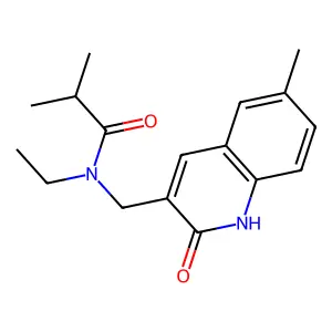 N-ethyl-2-methyl-N-[(6-methyl-2-oxo-1H-quinolin-3-yl)methyl]propanamide structure