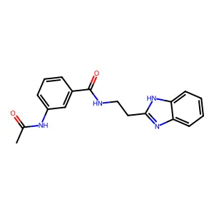 3-acetamido-N-[2-(1H-benzimidazol-2-yl)ethyl]benzamide structure