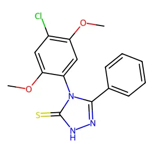 4-(4-chloro-2,5-dimethoxyphenyl)-5-phenyl-4H-1,2,4-triazole-3-thiol structure