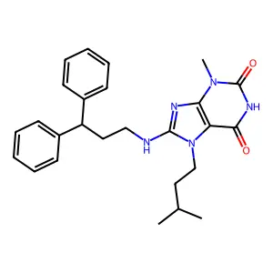 8-(3,3-Diphenylpropylamino)-3-methyl-7-(3-methylbutyl)purine-2,6-dione structure