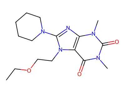 7-(2-Ethoxyethyl)-1,3-dimethyl-8-piperidin-1-ylpurine-2,6-dione structure