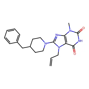 8-(4-Benzylpiperidin-1-yl)-3-methyl-7-prop-2-enylpurine-2,6-dione structure