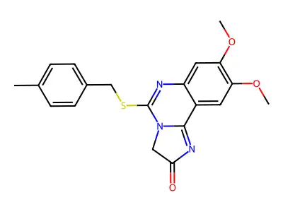 8,9-dimethoxy-5-[(4-methylbenzyl)sulfanyl]imidazo[1,2-c]quinazolin-2(3H)-one structure