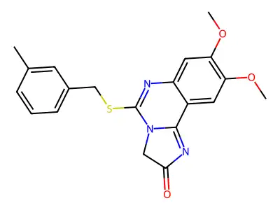 8,9-dimethoxy-5-[(3-methylbenzyl)sulfanyl]imidazo[1,2-c]quinazolin-2(3H)-one structure
