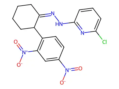 6-chloro-N-[[2-(2,4-dinitrophenyl)cyclohexylidene]amino]pyridin-2-amine structure