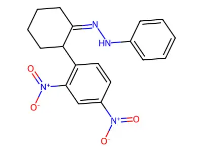 N-[[2-(2,4-dinitrophenyl)cyclohexylidene]amino]aniline structure