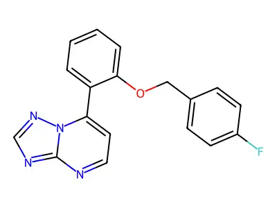 7-{2-[(4-Fluorobenzyl)oxy]phenyl}[1,2,4]triazolo[1,5-a]pyrimidine structure