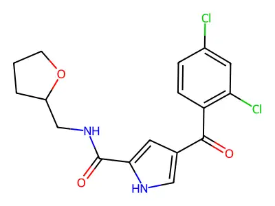 4-(2,4-dichlorobenzoyl)-N-(tetrahydro-2-furanylmethyl)-1H-pyrrole-2-carboxamide structure