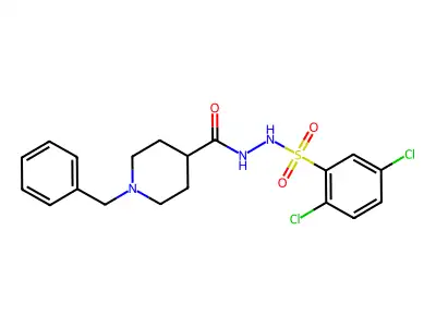 N'-[(1-benzyl-4-piperidinyl)carbonyl]-2,5-dichlorobenzenesulfonohydrazide structure