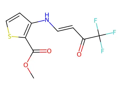 methyl 3-{[(E)-4,4,4-trifluoro-3-oxo-1-butenyl]amino}-2-thiophenecarboxylate structure