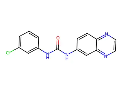N-(3-chlorophenyl)-N'-(6-quinoxalinyl)urea structure