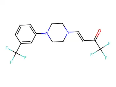 1,1,1-Trifluoro-4-[4-[3-(trifluoromethyl)phenyl]piperazin-1-yl]but-3-en-2-one structure