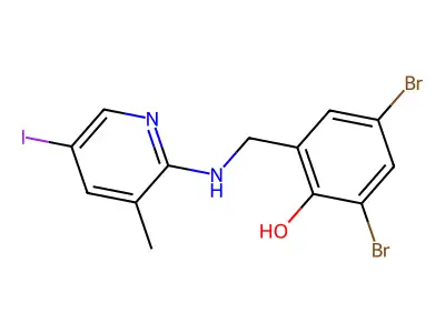 2,4-Dibromo-6-{[(5-iodo-3-methyl-2-pyridinyl)amino]methyl}benzenol structure