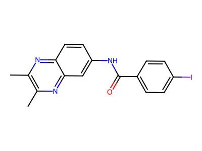 N-(2,3-dimethylquinoxalin-6-yl)-4-iodobenzamide structure