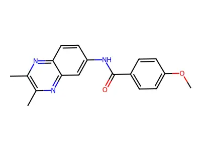 N-(2,3-dimethylquinoxalin-6-yl)-4-methoxybenzamide structure