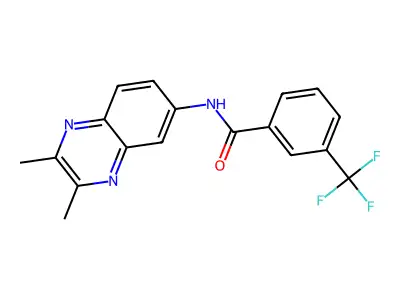 N-(2,3-dimethylquinoxalin-6-yl)-3-(trifluoromethyl)benzamide structure