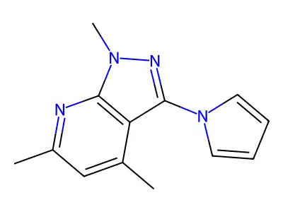 1,4,6-trimethyl-3-(1H-pyrrol-1-yl)-1H-pyrazolo[3,4-b]pyridine structure