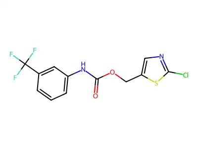 (2-chloro-1,3-thiazol-5-yl)methyl N-[3-(trifluoromethyl)phenyl]carbamate structure