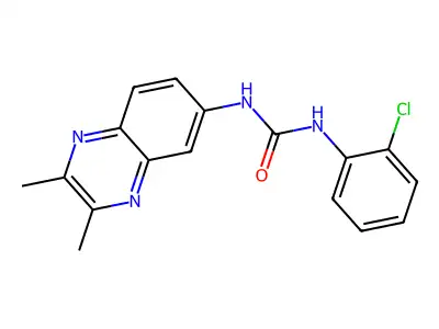 N-(2-chlorophenyl)-N'-(2,3-dimethyl-6-quinoxalinyl)urea structure