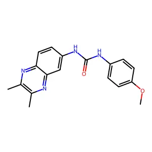 N-(2,3-dimethyl-6-quinoxalinyl)-N'-(4-methoxyphenyl)urea structure