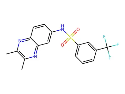 N-(2,3-dimethyl-6-quinoxalinyl)-3-(trifluoromethyl)benzenesulfonamide structure