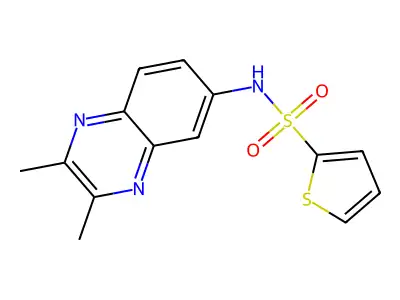 N-(2,3-dimethylquinoxalin-6-yl)thiophene-2-sulfonamide structure