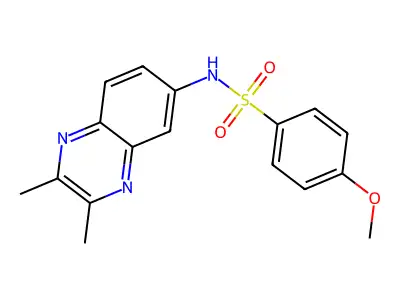 N-(2,3-dimethyl-6-quinoxalinyl)-4-methoxybenzenesulfonamide structure