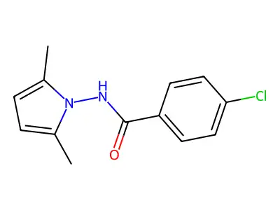 4-chloro-N-(2,5-dimethyl-1H-pyrrol-1-yl)benzenecarboxamide structure