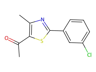 1-[2-(3-Chlorophenyl)-4-methyl-1,3-thiazol-5-yl]ethanone structure