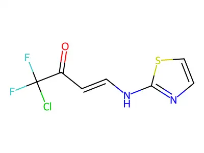 1-Chloro-1,1-difluoro-4-(1,3-thiazol-2-ylamino)but-3-en-2-one structure
