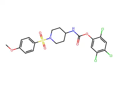 2,4,5-trichlorophenyl N-{1-[(4-methoxyphenyl)sulfonyl]-4-piperidinyl}carbamate structure