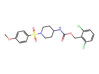 2,6-dichlorobenzyl N-{1-[(4-methoxyphenyl)sulfonyl]-4-piperidinyl}carbamate structure