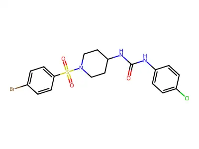 1-[1-(4-Bromophenyl)sulfonylpiperidin-4-yl]-3-(4-chlorophenyl)urea structure