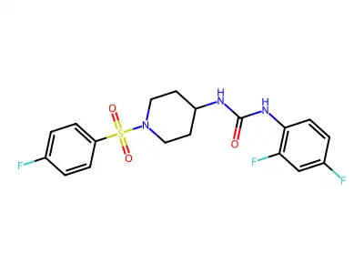 N-(2,4-difluorophenyl)-N'-{1-[(4-fluorophenyl)sulfonyl]-4-piperidinyl}urea structure